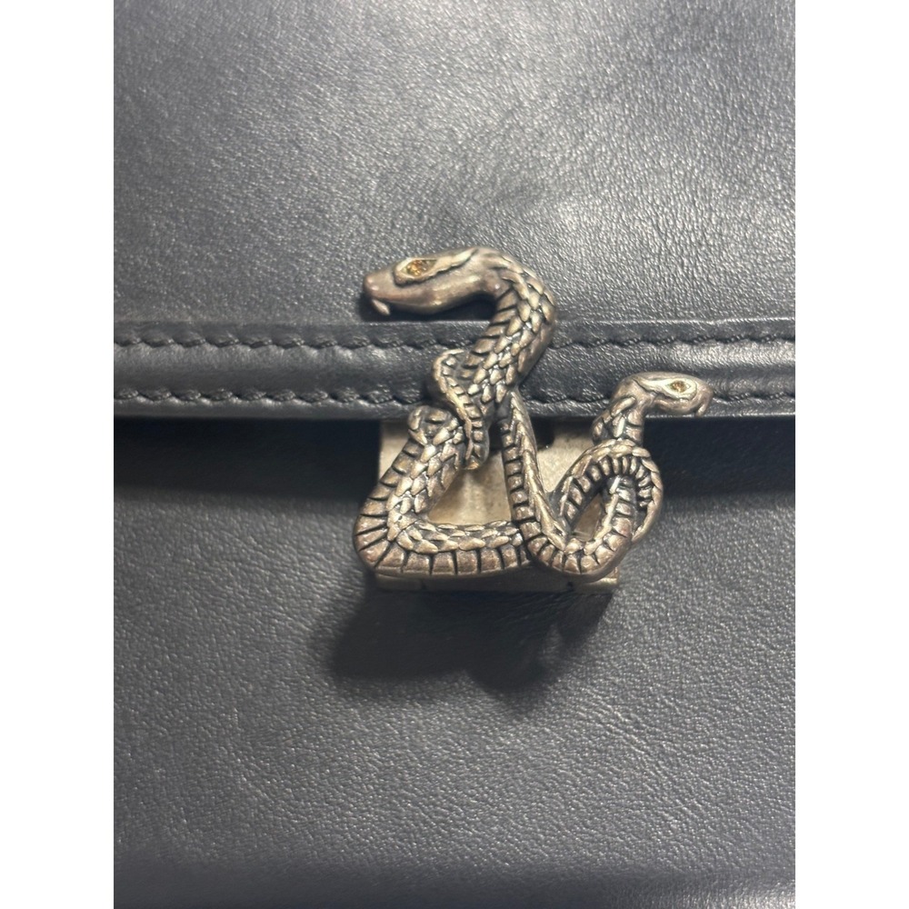 Zadig & Voltaire ZV Initiale Snake Le Long Black Leather Chain Clutch Bag $448 - Picture 6 of 12